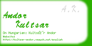 andor kultsar business card